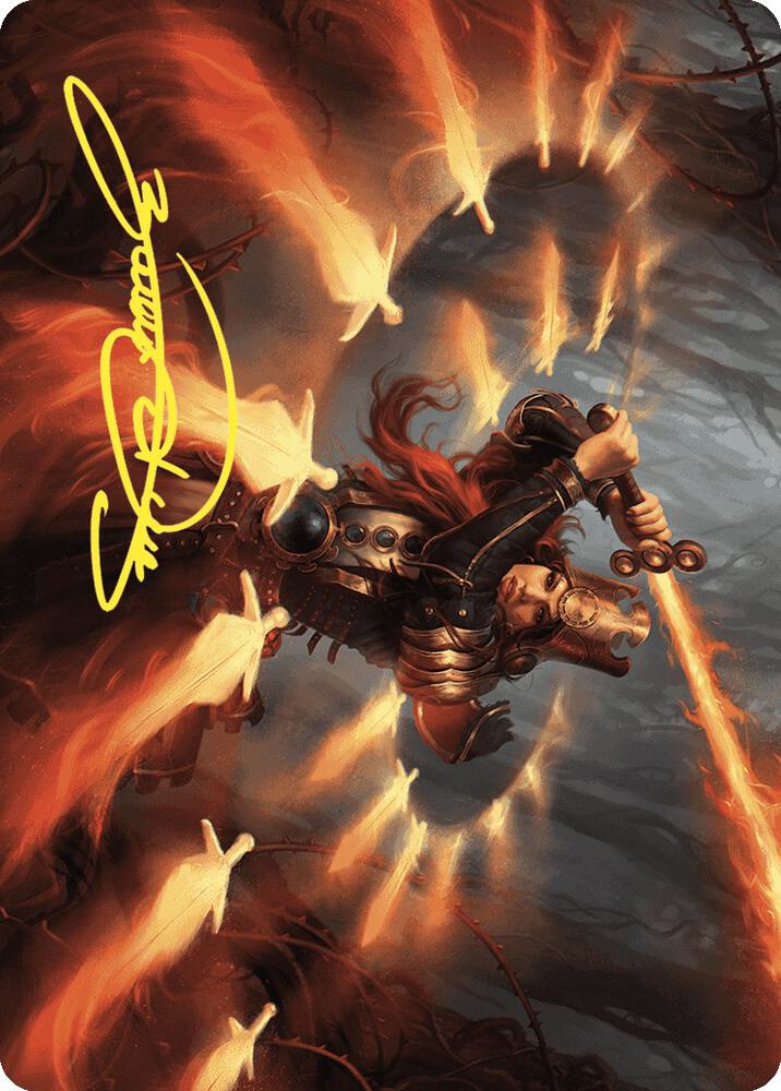 Heartflame Duelist Art Card Gold Stamped Signature 38 (Art Series: Wilds of Eldraine)  | Good Games Adelaide SA