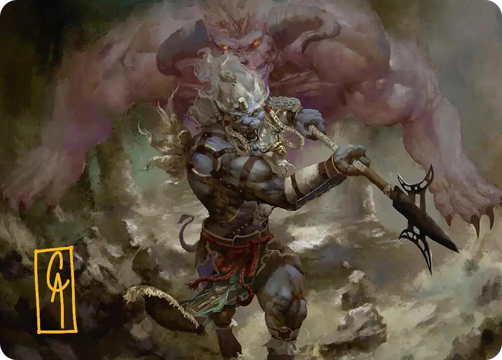 Kimahri Valiant Guardian Art Card Gold Stamped Signature 29 (Art Series: FINAL FANTASY)  | Good Games Adelaide SA
