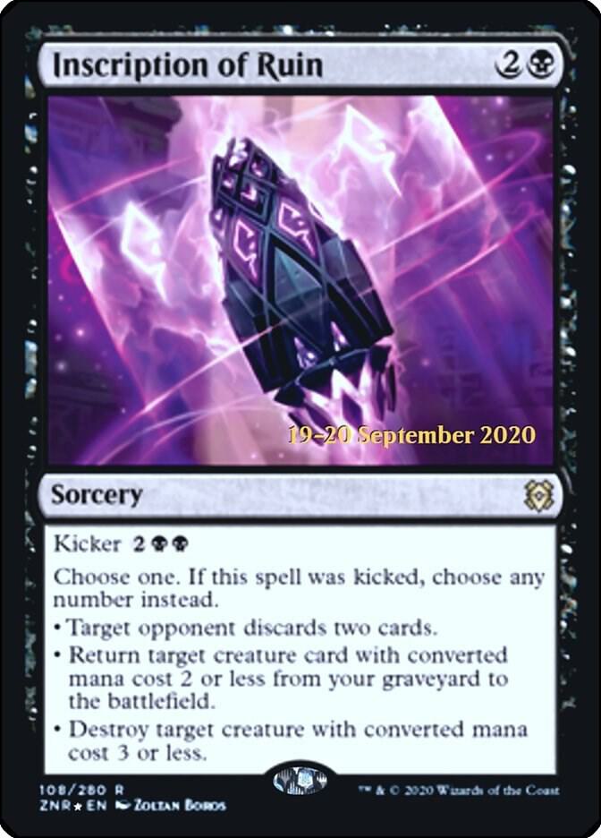 Inscription of Ruin 108 (Prerelease Cards)  - Foil | Good Games Adelaide SA