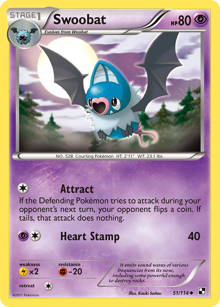 Swoobat (51/114) [Black & White: Base Set] | Good Games Adelaide SA
