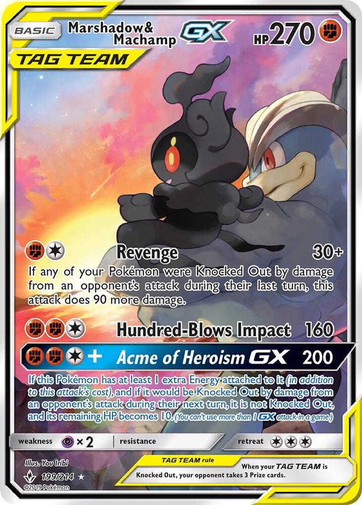Marshadow and Machamp GX 199 Full Art 199/214 (SM - Unbroken Bonds)  - Holofoil | Good Games Adelaide SA
