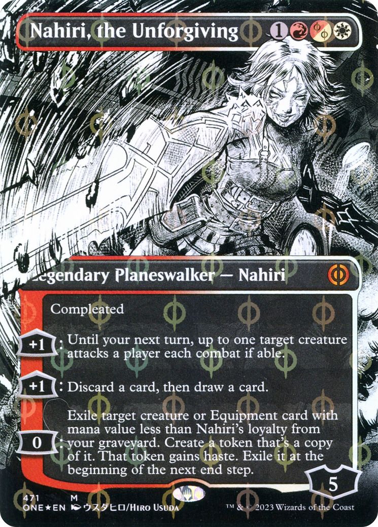 Nahiri, the Unforgiving (Borderless Manga Step-and-Compleat Foil) [Phyrexia: All Will Be One] | Good Games Adelaide SA