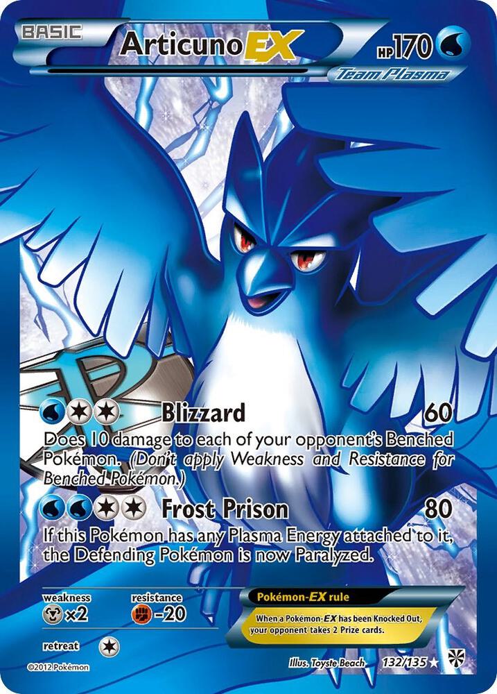 Articuno EX Team Plasma 132 Full Art 132/135 (Plasma Storm)  - Holofoil | Good Games Adelaide SA