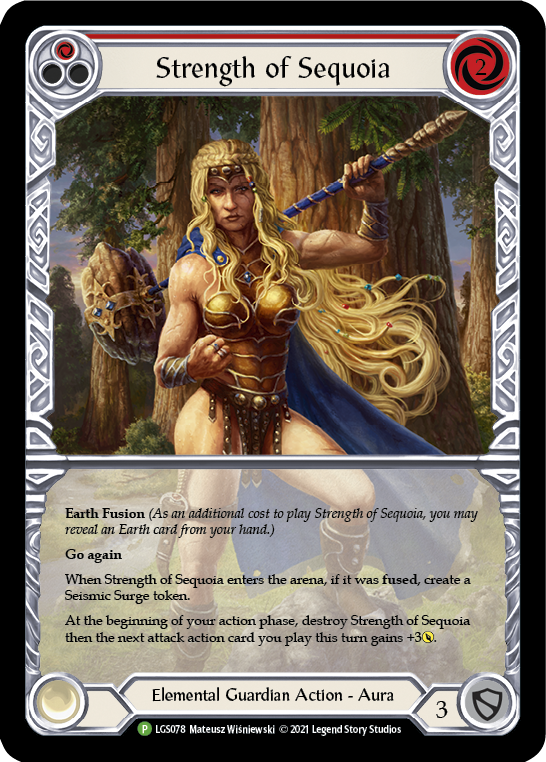 Strength of Sequoia (Red) [LGS078] (Promo)  Rainbow Foil | Good Games Adelaide SA