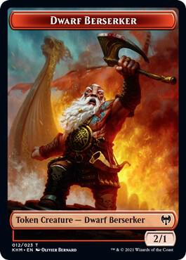 Dwarf Berserker Bird Double Sided Token 12 // 5 (Kaldheim)  - Foil | Good Games Adelaide SA