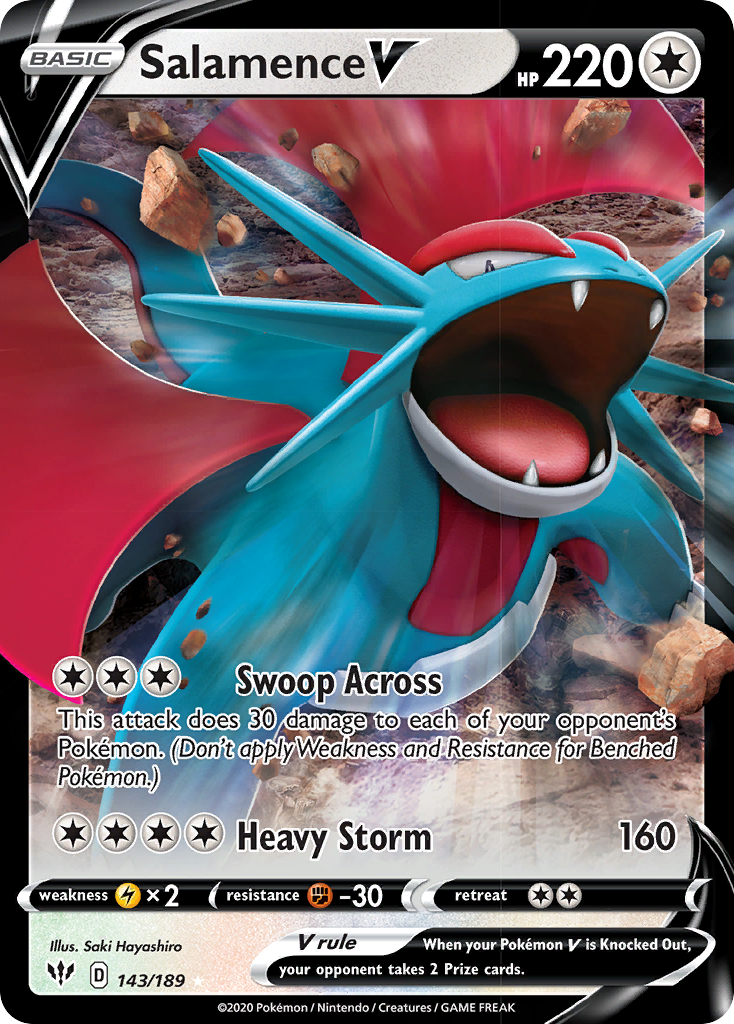 Salamence V (143/189) [Sword & Shield: Darkness Ablaze] | Good Games Adelaide SA