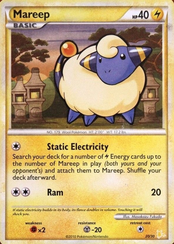Mareep (20/30) [HeartGold & SoulSilver: Trainer Kit - Raichu] | Good Games Adelaide SA
