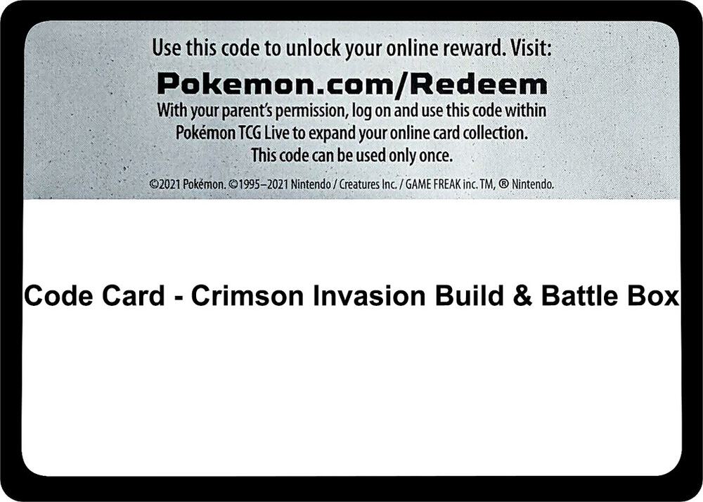 Code Card Crimson Invasion Build and Battle Box  (Miscellaneous Cards & Products)  | Good Games Adelaide SA