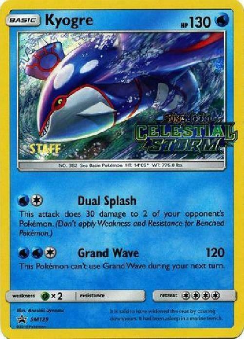 Kyogre Prerelease Staff SM129 (SM Promos)  - Holofoil | Good Games Adelaide SA