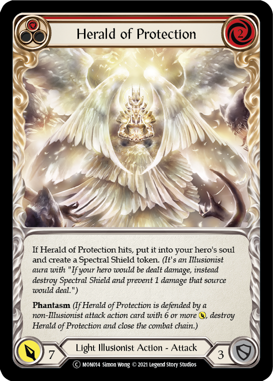 Herald of Protection (Red) [U-MON014-RF] Unlimited Rainbow Foil | Good Games Adelaide SA