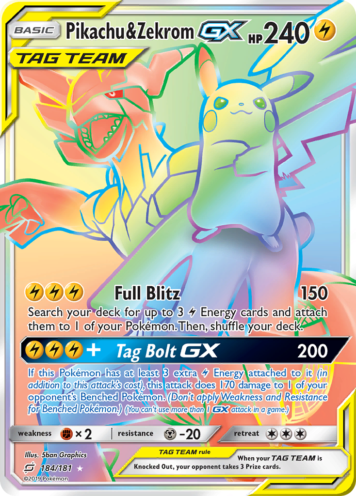 Pikachu & Zekrom GX (184/181) [Sun & Moon: Team Up] | Good Games Adelaide SA