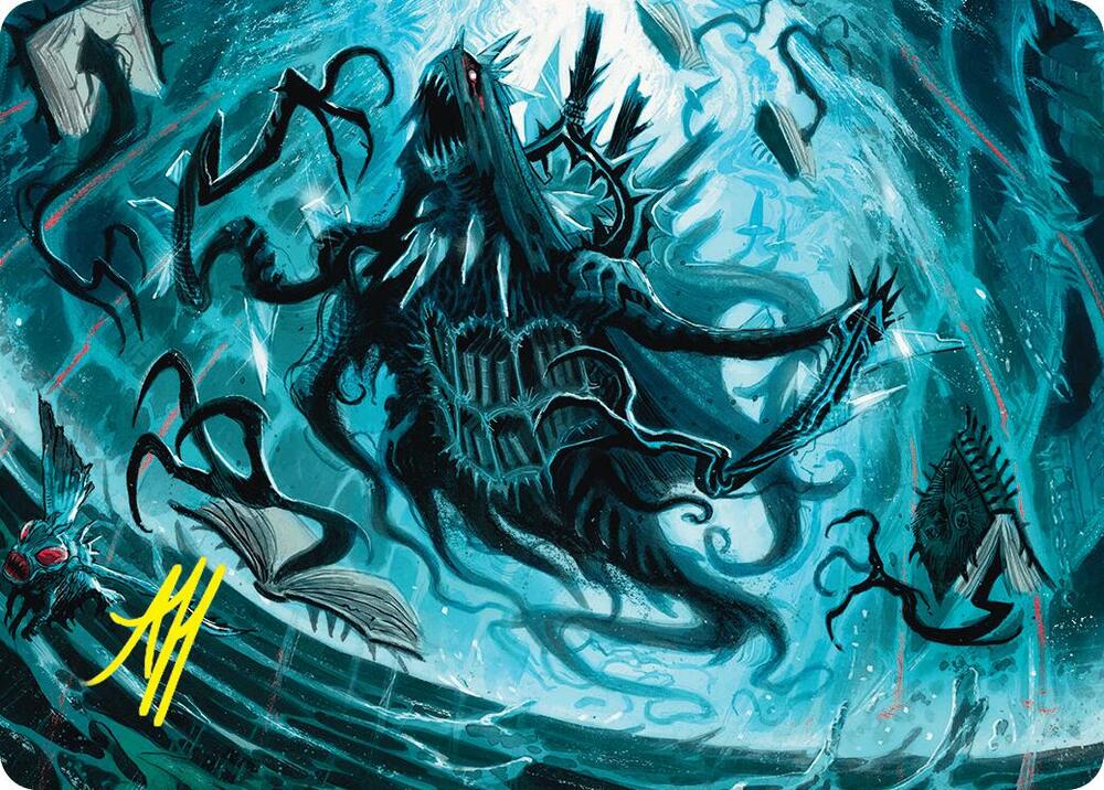 Overlord of the Floodpits Art Card Gold Stamped Signature 4 (Art Series: Duskmourn: House of Horror)  | Good Games Adelaide SA