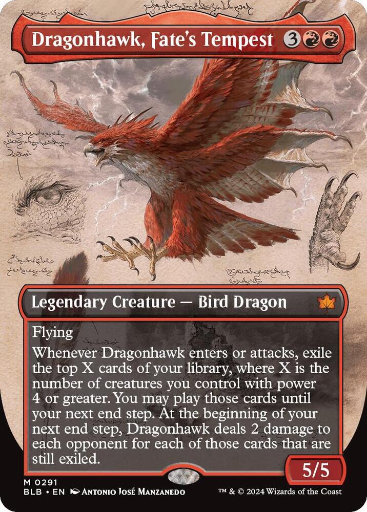 Dragonhawk, Fate's Tempest 291 (Bloomburrow)  | Good Games Adelaide SA