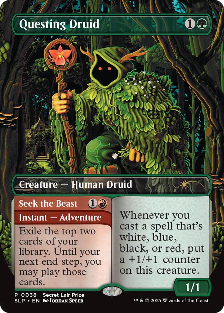 Questing Druid // Seek the Beast 38 (Secret Lair Showdown)  - Borderless | Good Games Adelaide SA