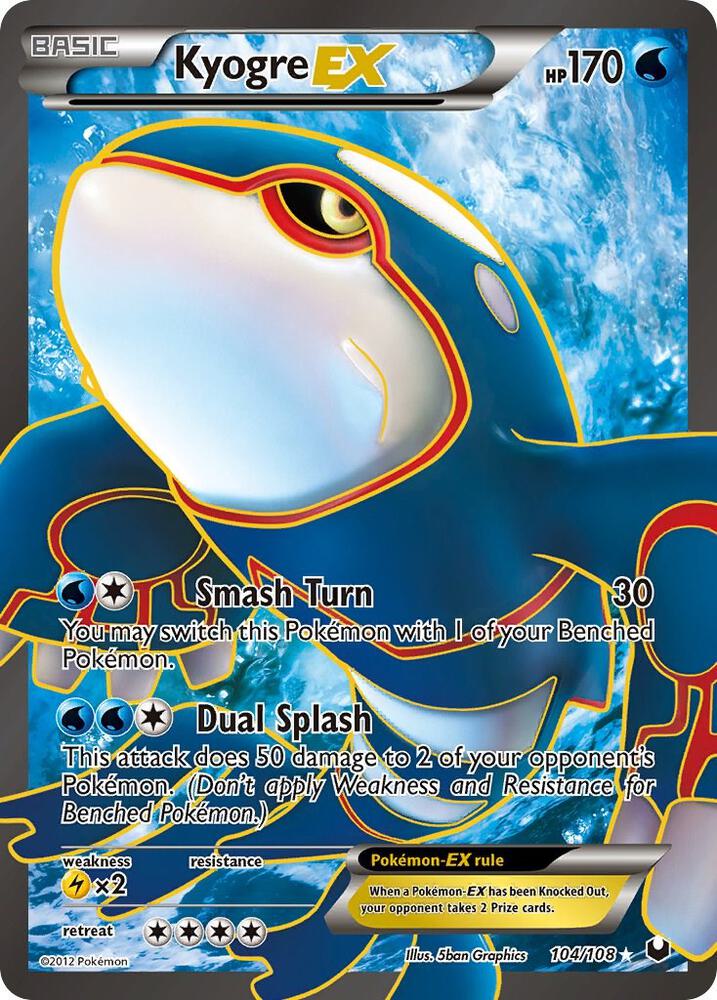 Kyogre EX 104 Full Art 104/108 (Dark Explorers)  - Holofoil | Good Games Adelaide SA