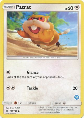 Patrat (107/145) (Deck Exclusive #16) [Sun & Moon: Trainer Kit - Alolan Ninetales] | Good Games Adelaide SA