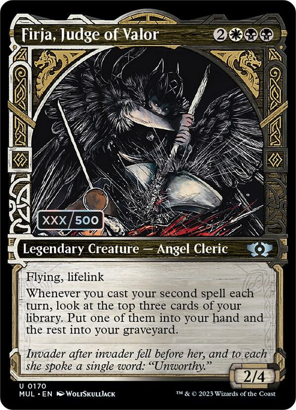 Firja, Judge of Valor Serialized 170 (March of the Machine: Multiverse Legends)  - Double Rainbow Foil | Good Games Adelaide SA