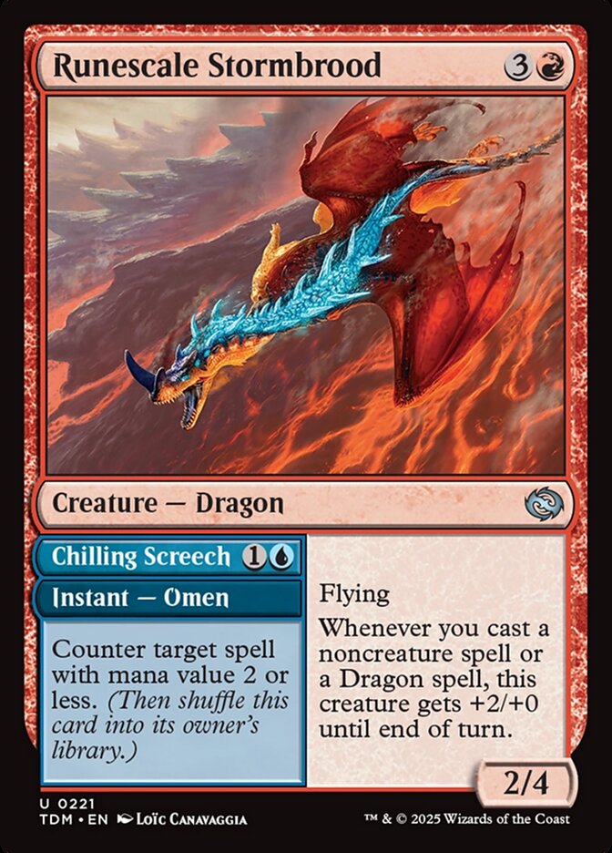 Runescale Stormbrood // Chilling Screech 221 (Tarkir: Dragonstorm)  - Foil | Good Games Adelaide SA