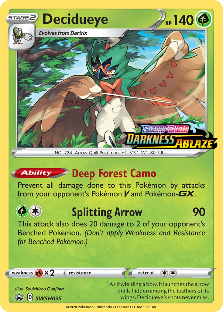 Decidueye (SWSH035) (Prerelease Promo) [Sword & Shield: Black Star Promos] | Good Games Adelaide SA