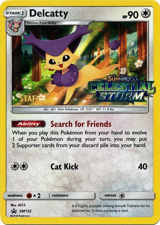 Delcatty (SM132) (Staff Prerelease Promo) [Sun & Moon: Black Star Promos] | Good Games Adelaide SA