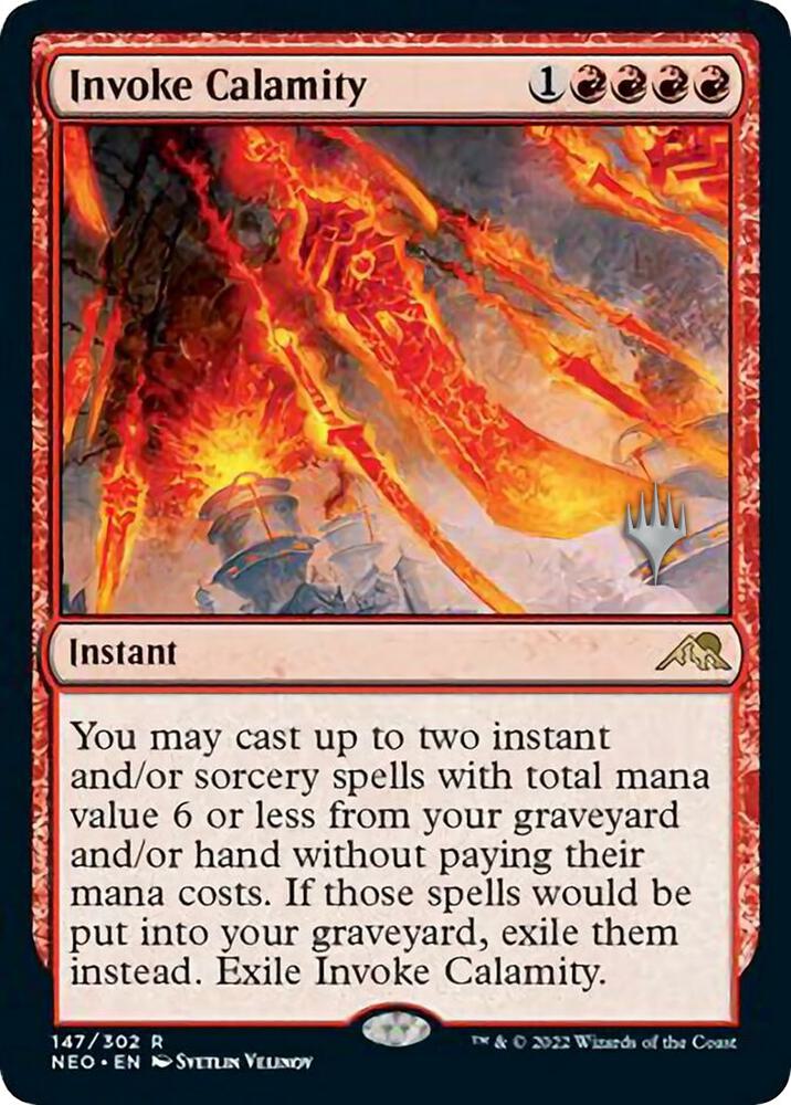 Invoke Calamity 147 (Promo Pack: Kamigawa: Neon Dynasty)  - Foil | Good Games Adelaide SA