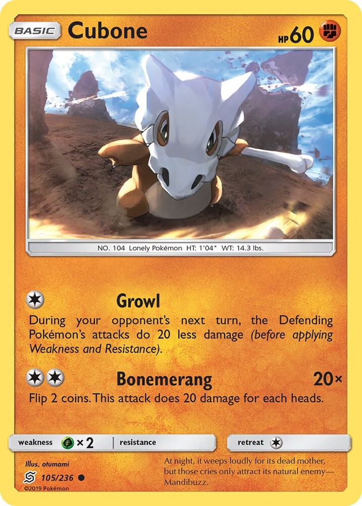 Cubone 105/236 (SM - Unified Minds)  | Good Games Adelaide SA