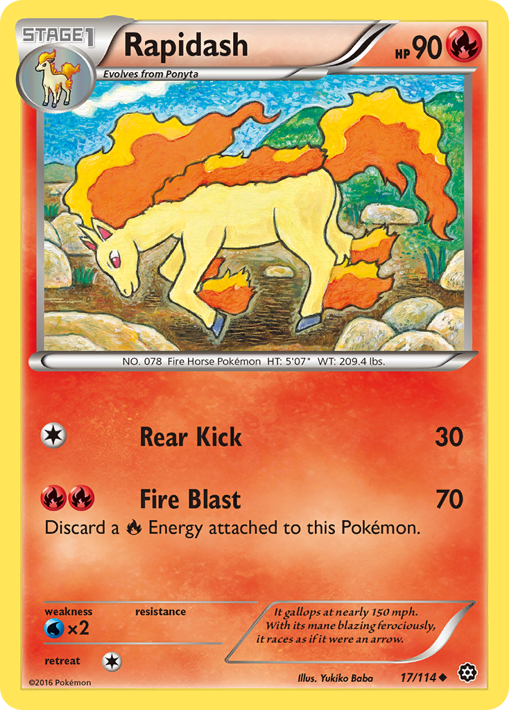 Rapidash (17/114) [XY: Steam Siege] | Good Games Adelaide SA