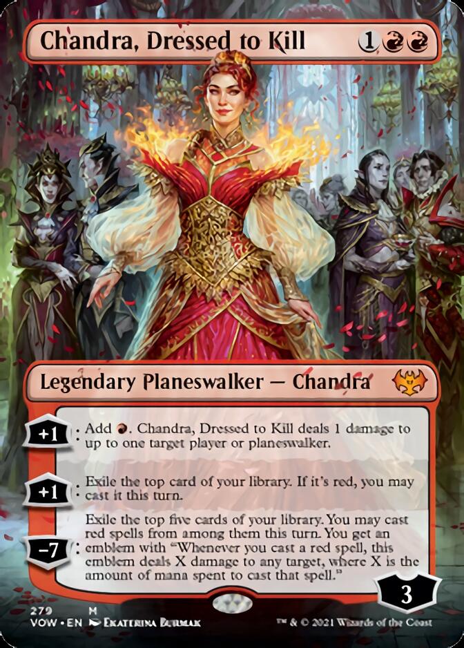 Chandra, Dressed to Kill (Borderless) [Innistrad: Crimson Vow] | Good Games Adelaide SA
