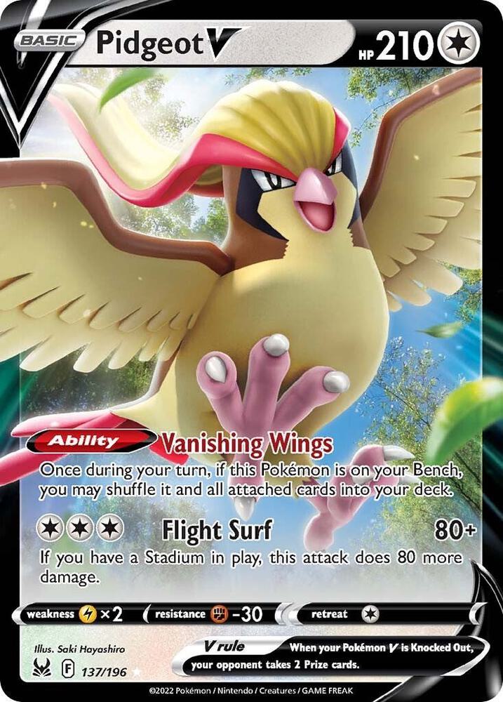 Pidgeot V 137/196 (SWSH11: Lost Origin)  - Holofoil | Good Games Adelaide SA