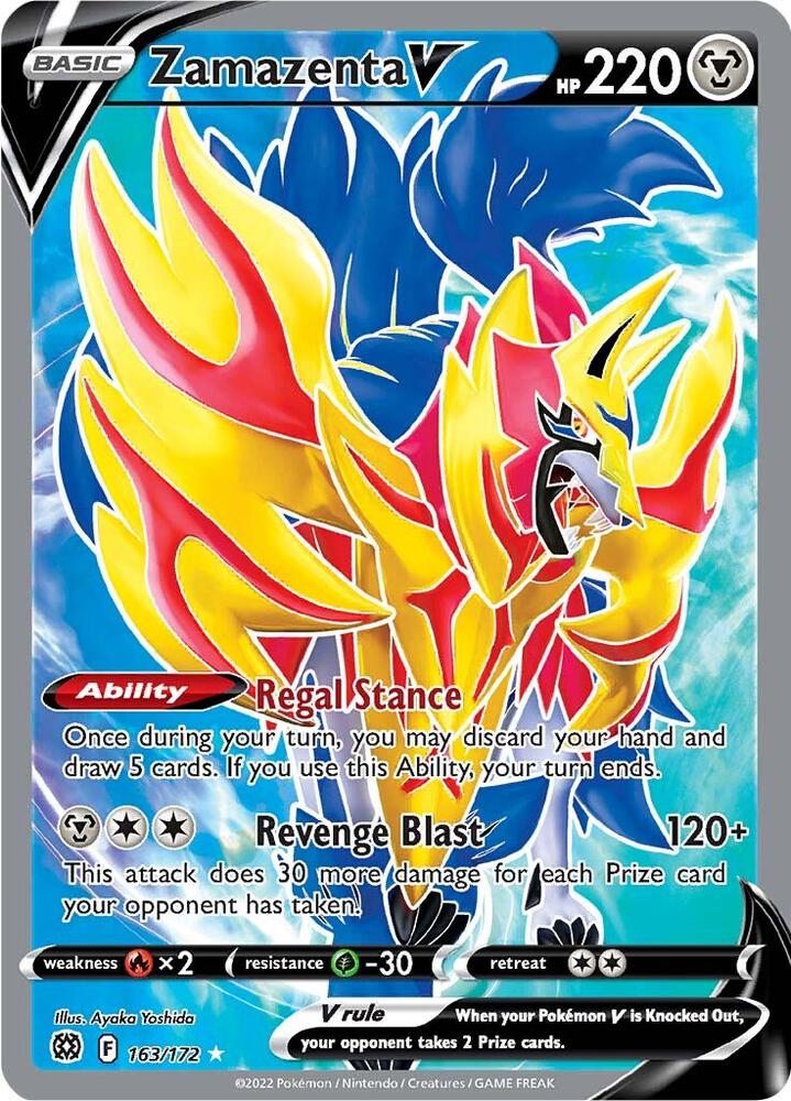 Zamazenta V Full Art 163/172 (SWSH09: Brilliant Stars)  - Holofoil | Good Games Adelaide SA