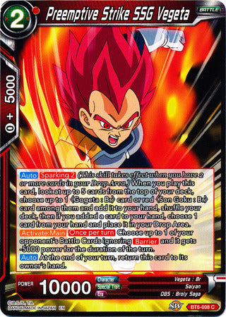 Preemptive Strike SSG Vegeta [BT6-008] | Good Games Adelaide SA