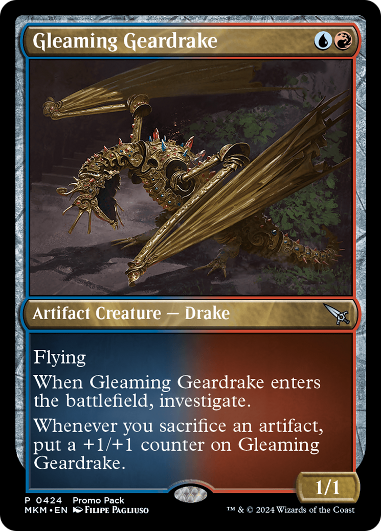 Gleaming Geardrake (Promo Pack) [Murders at Karlov Manor Promos] | Good Games Adelaide SA