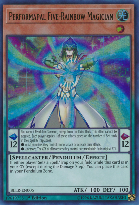 Performapal Five-Rainbow Magician [BLLR-EN005] Ultra Rare | Good Games Adelaide SA