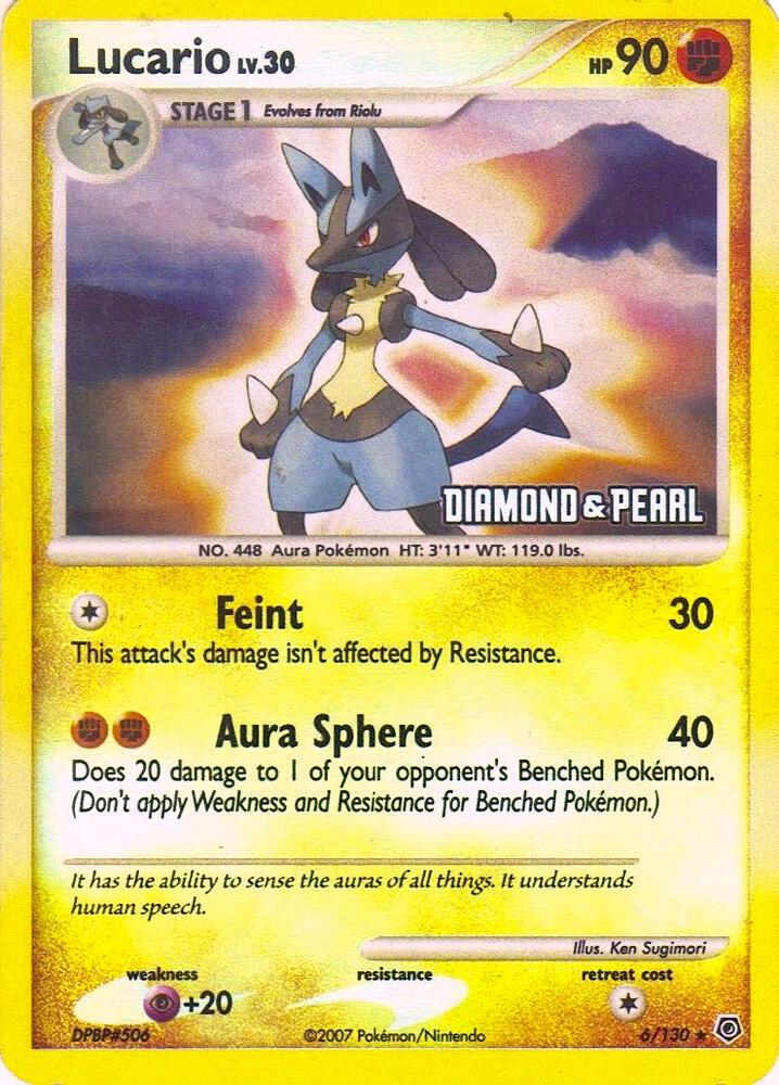 Lucario 6 130 Diamond and Pearl 006/130 (Burger King Promos)  - Reverse Holofoil | Good Games Adelaide SA