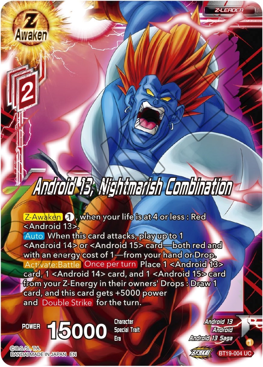 Android 13, Nightmarish Combination (BT19-004) [Fighter's Ambition] | Good Games Adelaide SA