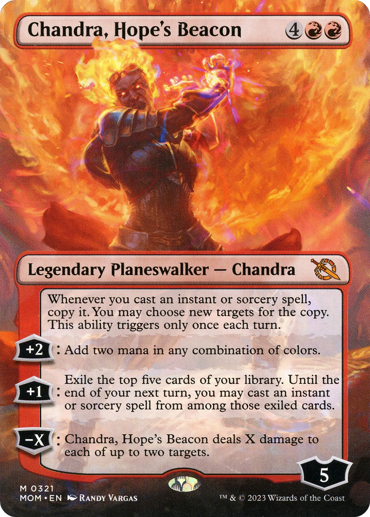 Chandra, Hope's Beacon (Borderless Alternate Art) [March of the Machine] | Good Games Adelaide SA