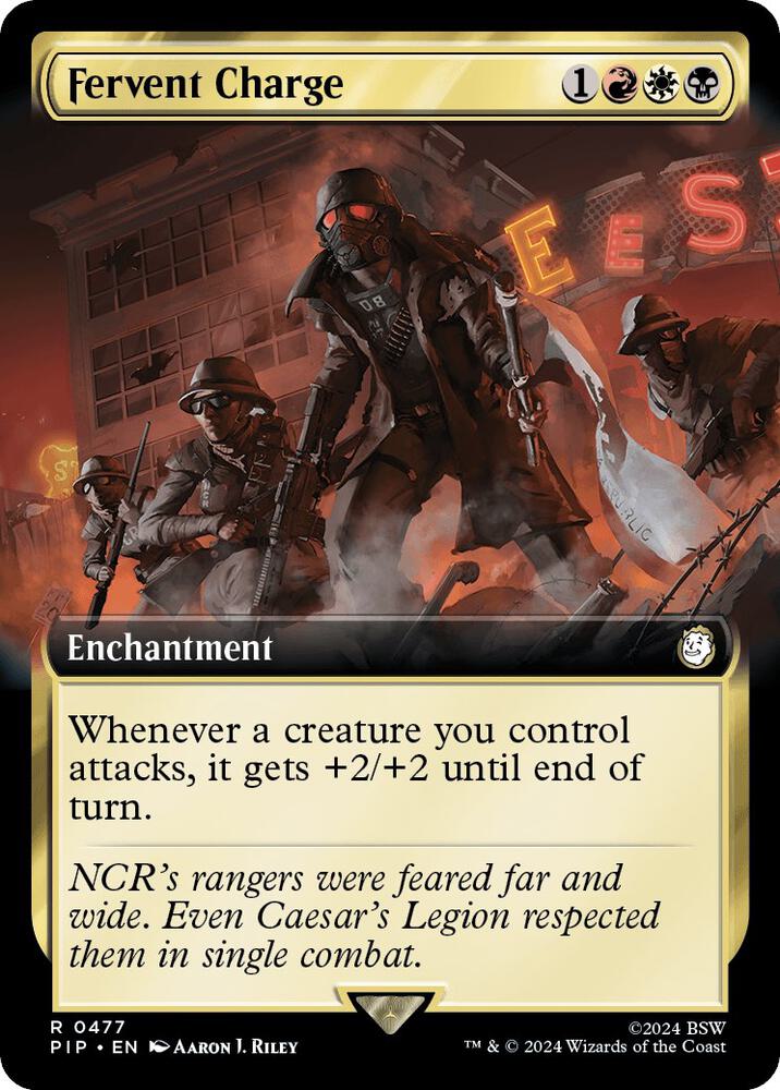 Fervent Charge Extended Art 477 (Universes Beyond: Fallout)  | Good Games Adelaide SA