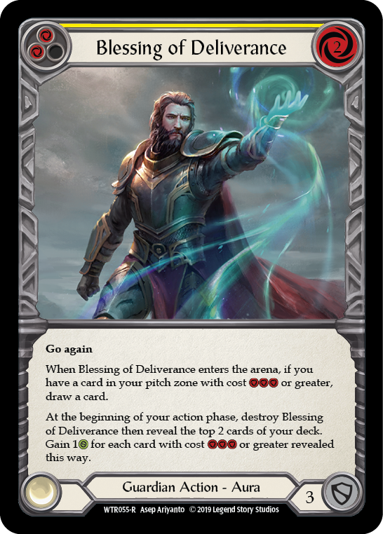 Blessing of Deliverance (Yellow) [WTR055-R] Alpha Print Rainbow Foil | Good Games Adelaide SA