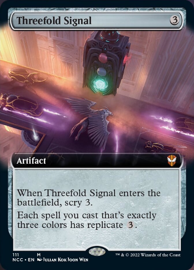 Threefold Signal (Extended Art) [Streets of New Capenna Commander] | Good Games Adelaide SA