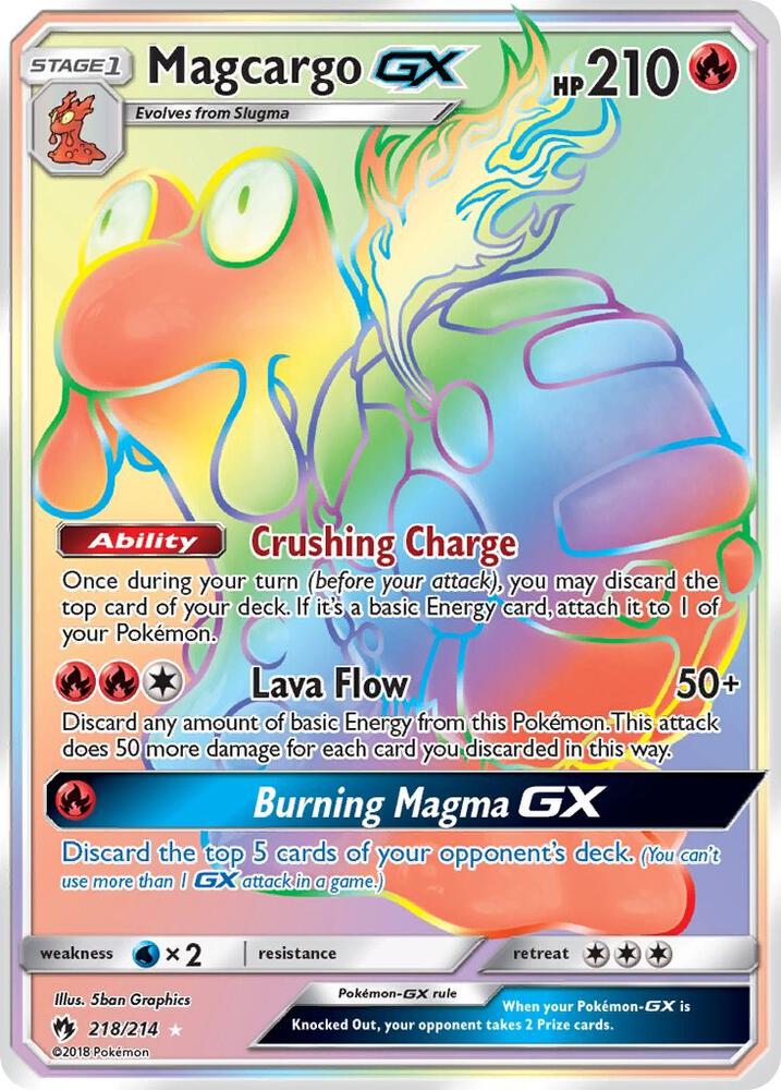 Magcargo GX Secret 218/214 (SM - Lost Thunder)  - Holofoil | Good Games Adelaide SA