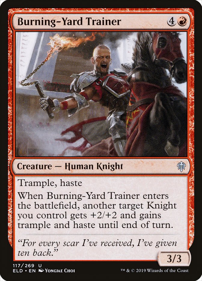 Burning-Yard Trainer [Throne of Eldraine] | Good Games Adelaide SA