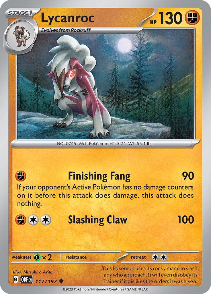 Lycanroc (117/197) [Scarlet & Violet: Obsidian Flames] | Good Games Adelaide SA