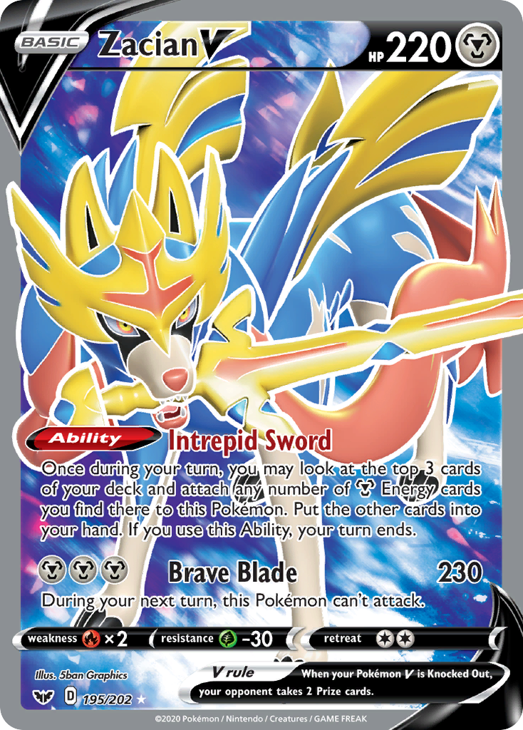 Zacian V (195/202) [Sword & Shield: Base Set] | Good Games Adelaide SA