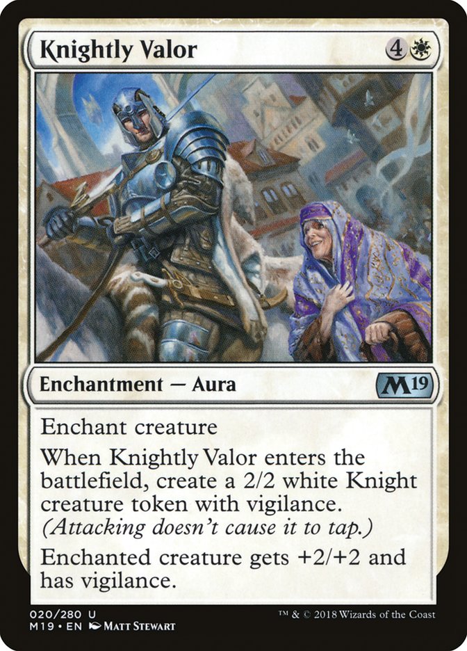 Knightly Valor [Core Set 2019] | Good Games Adelaide SA