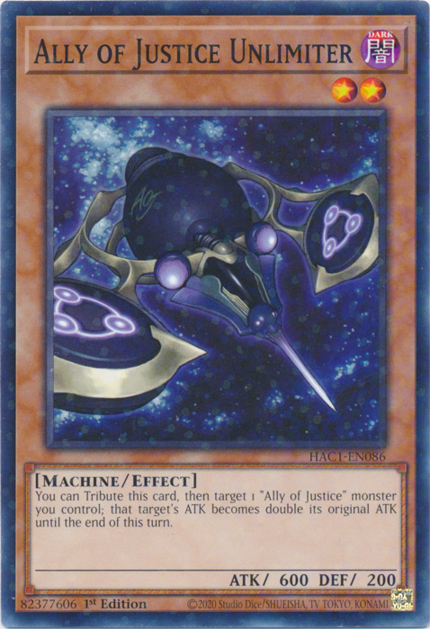 Ally of Justice Unlimiter (Duel Terminal) [HAC1-EN086] Common | Good Games Adelaide SA