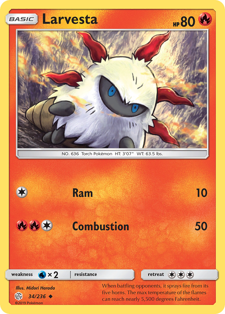 Larvesta (34/236) [Sun & Moon: Cosmic Eclipse] | Good Games Adelaide SA