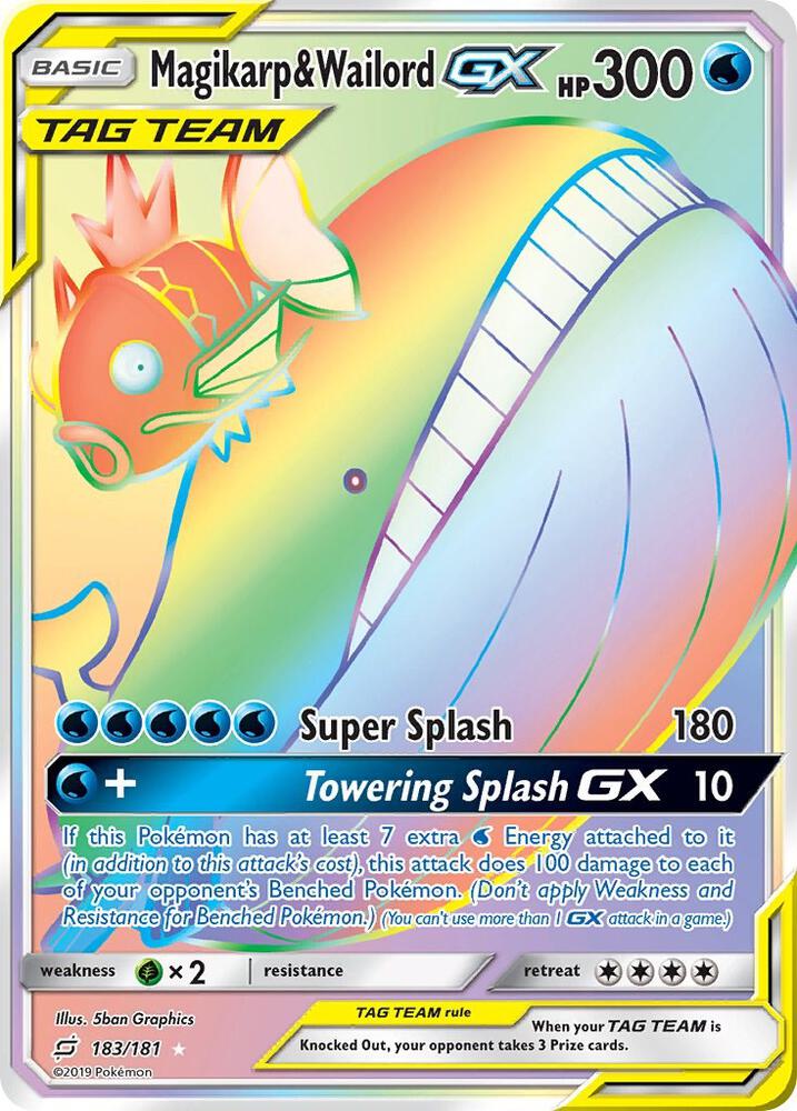 Magikarp and Wailord GX Secret 183/181 (SM - Team Up)  - Holofoil | Good Games Adelaide SA
