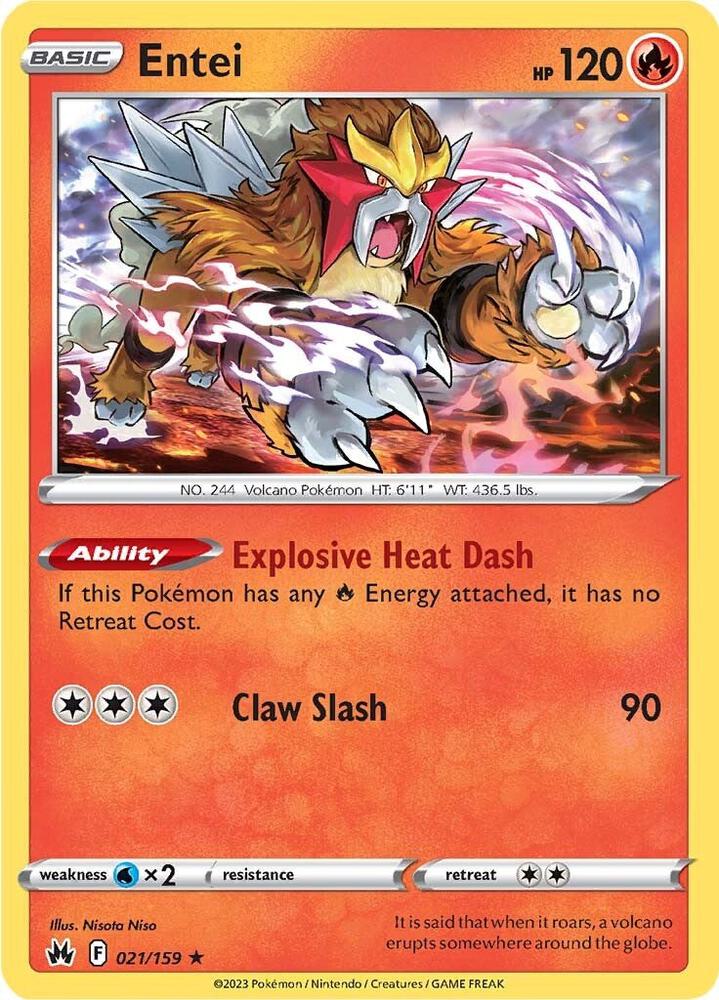Entei 021/159 (Crown Zenith)  - Holofoil | Good Games Adelaide SA
