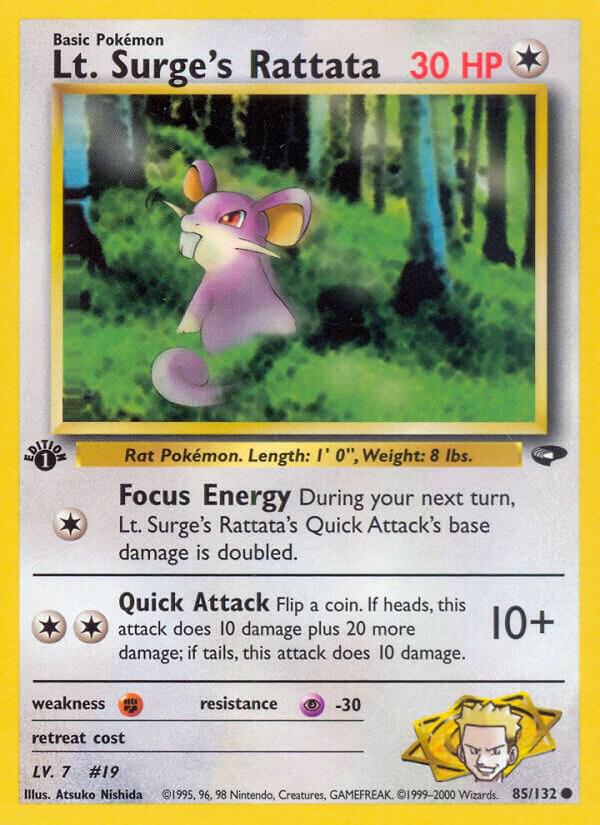 Lt. Surge's Rattata 085/132 (Gym Challenge)  - 1st Edition | Good Games Adelaide SA