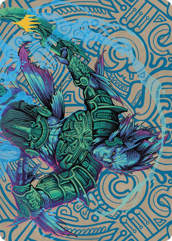 Hakbal of the Surging Soul Art Card Gold Stamped Planeswalker Symbol 74 (Art Series: The Lost Caverns of Ixalan)  | Good Games Adelaide SA